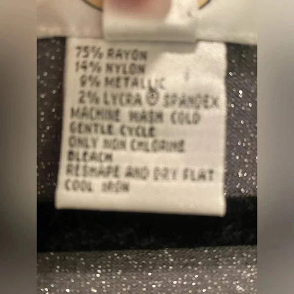 Vintage TALBOTS Women's Metallic Gray Knit Stretch V-Neck Long Sleeve Top Lg EUC - Picture 5 of 10